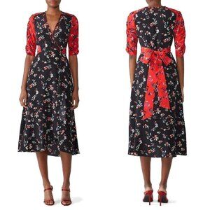 Tanya Taylor Floral Clusters Blaire Silk Dress $575